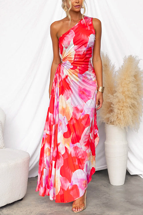 Yanira | Pleated One-Shoulder Dress