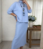 Elaine | Ribbed Skirt Comfort Set