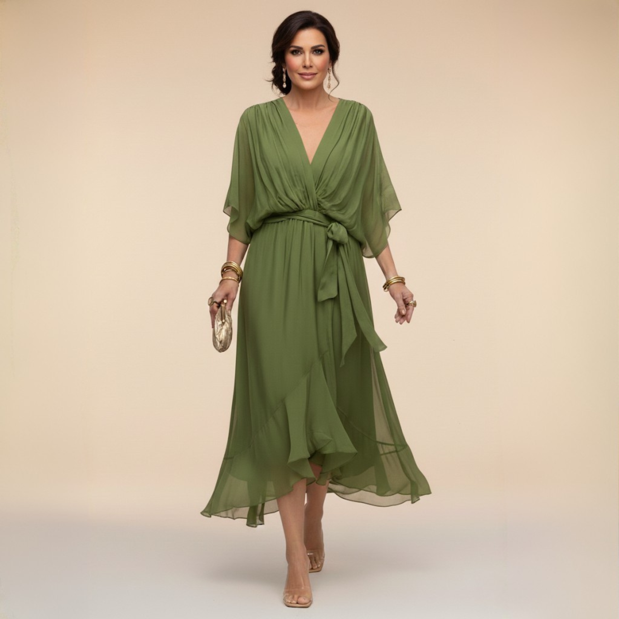 Vivienne | V-Neck Chiffon Dress