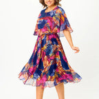 Evelyn | Plus Size Chiffon Midi Dress