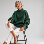 Relaxed Mock Neck Knit Sweater Ruth