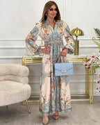 MAISYN™ – Graceful Floral Buttoned Long Dress