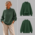 Relaxed Mock Neck Knit Sweater Ruth