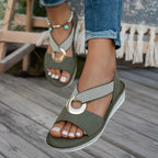 Helen | Flat Sandals with Metal Buckle
