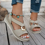 Helen | Flat Sandals with Metal Buckle