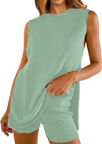 SAVINA™ – Sleeveless Lounge Pullover & Shorts Duo