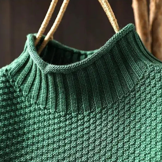 Relaxed Mock Neck Knit Sweater Ruth