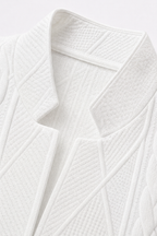Wearbella – Textured Knit Stand-Collar Open-Front Blazer