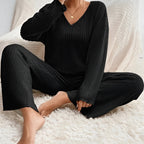IRENE™ – Ribbed V-Neck Sweater Set