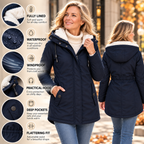 Harper | Women's Sherpa-Lined Hooded Quilted Jacket Fleece Winter Coat