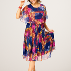 Evelyn | Plus Size Chiffon Midi Dress